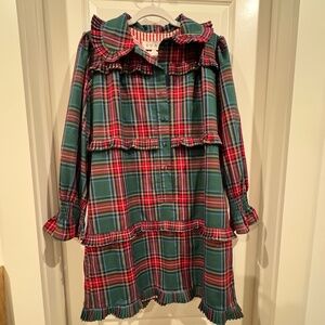 BURU NWOT Peter Pan Collar Mini Dress in Holiday Plaid - Size Large